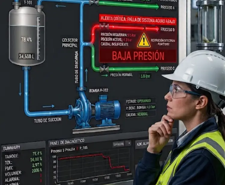 Análisis de baja presión en bombeo de agua